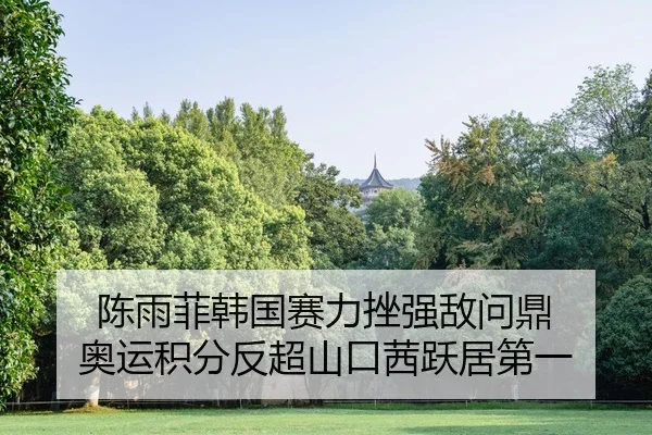 陈雨菲韩国赛力挫强敌问鼎 奥运积分反超山口茜跃居第一